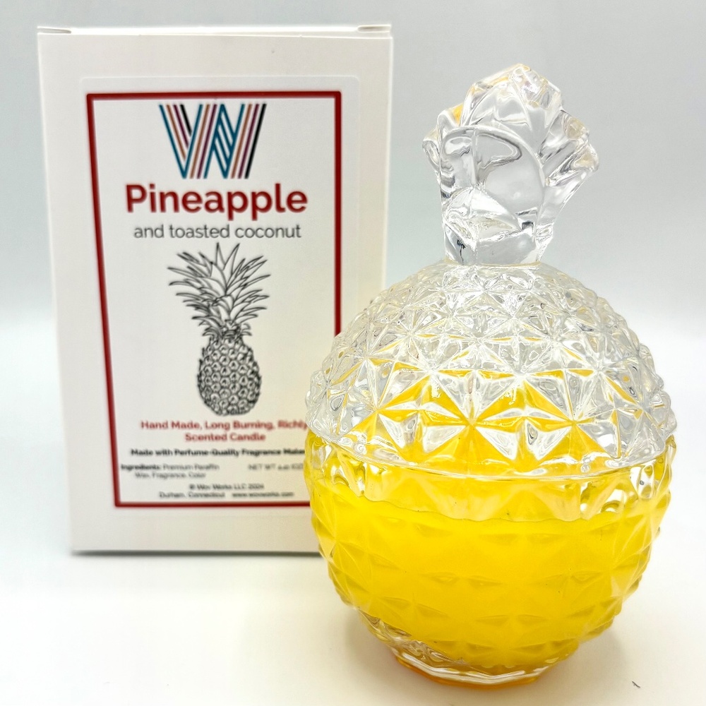 Handmade Pineapple and Toasted Coconut Long-Burning Highly-Scented Candle